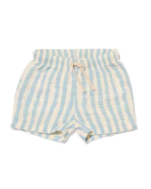 short nouveau-n&eacute; coupe confortable mousseline rayures bleu bleu - 33452020BLUE - HEMA