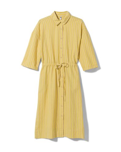 Damen-Kleid Koa, Knopfleiste, mit Leinenanteil, Blumen gelb M - 36289472 - HEMA