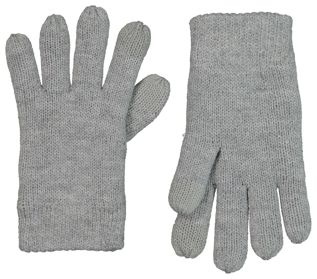 gants enfant polaire pour écran tactile en tricot gris chiné 158/164 - 16710085 - HEMA