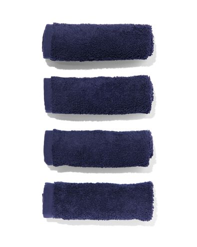 serviettes de bain - qualité supérieure bleu nuit débarbouillettes 30 x 30 - 5245412 - HEMA