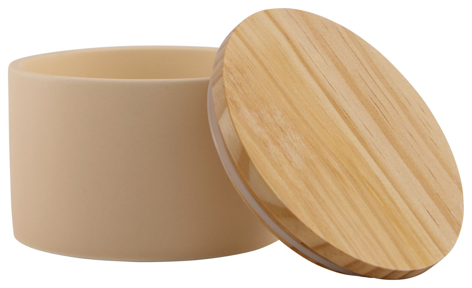 bougie &agrave; 3 m&egrave;ches dans un pot naturel &Oslash;11x7.5 - 13502804 - HEMA