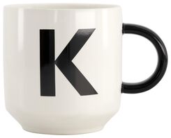 mug en faïence blanc/noir 350 ml - K - 61120106 - HEMA