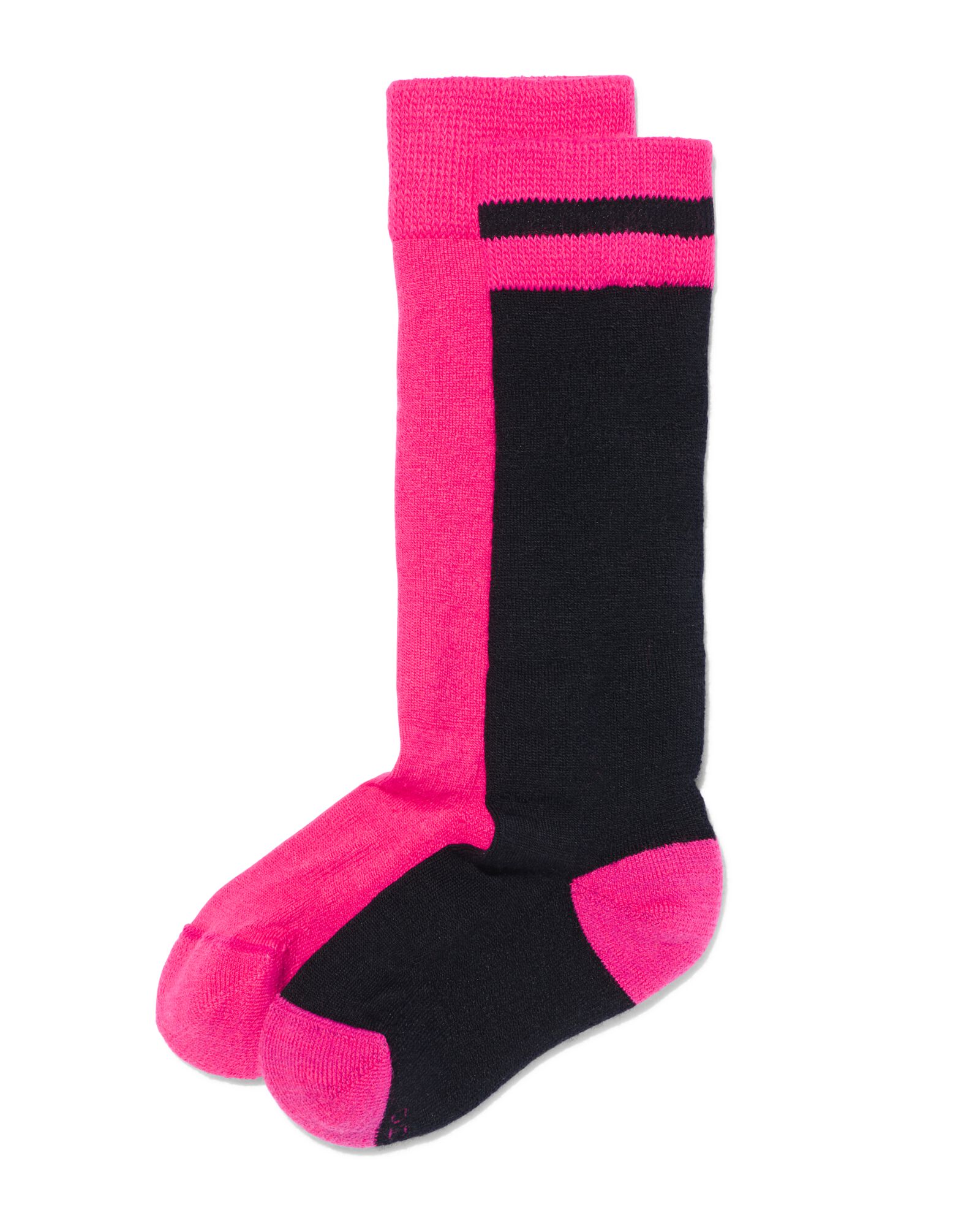 2 paires de chaussettes de ski avec laine pour enfant rose - HEMA
