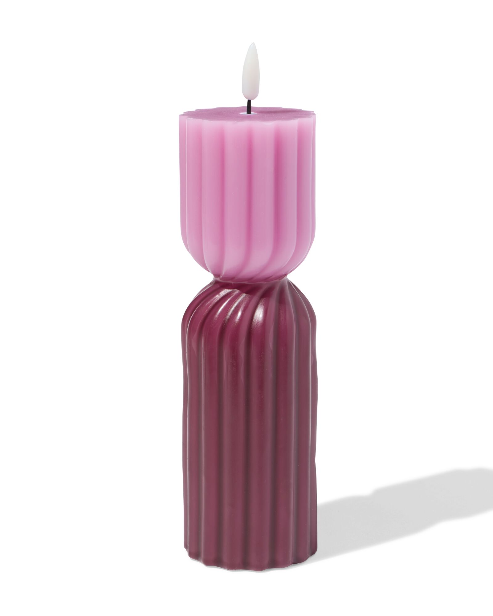 bougie forme led ⌀6,2x23cm diabolo rose - 13550134 - HEMA