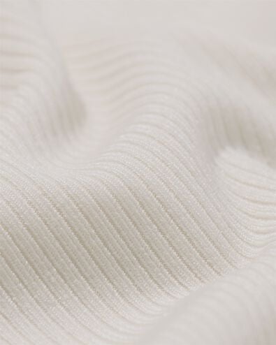damesstring hoge taille micro rib ultimate comfort gebroken wit - 19640615OFFWHITE - HEMA