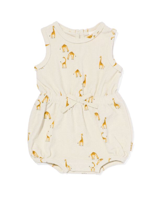 newborn jumpsuit badstof giraf ecru ecru - 33492910ECRU - HEMA