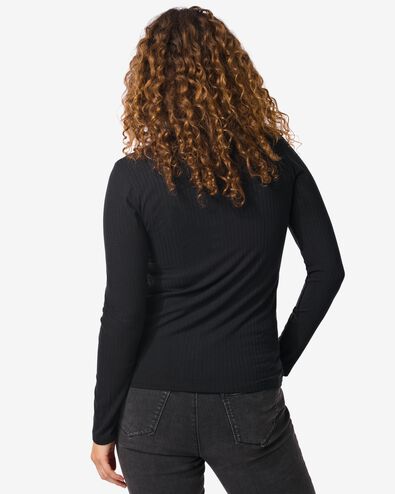 Damen-Shirt Chelsea, gerippt schwarz L - 36297203 - HEMA
