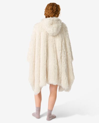 dames bankponcho one size capuchon en zakken cr&egrave;me - 61100242 - HEMA
