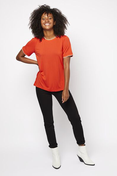 t-shirt femme orange - 1000021244 - HEMA