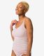 débardeur femme stretch coton avec dentelle rose pâle M - 19610593 - HEMA
