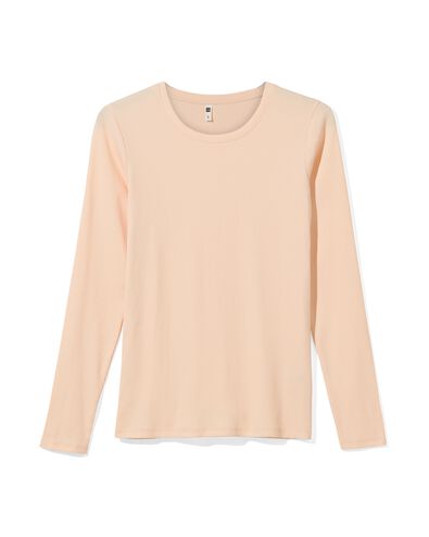 t-shirt femme Clara côtelé rose pâle XL - 36255544 - HEMA
