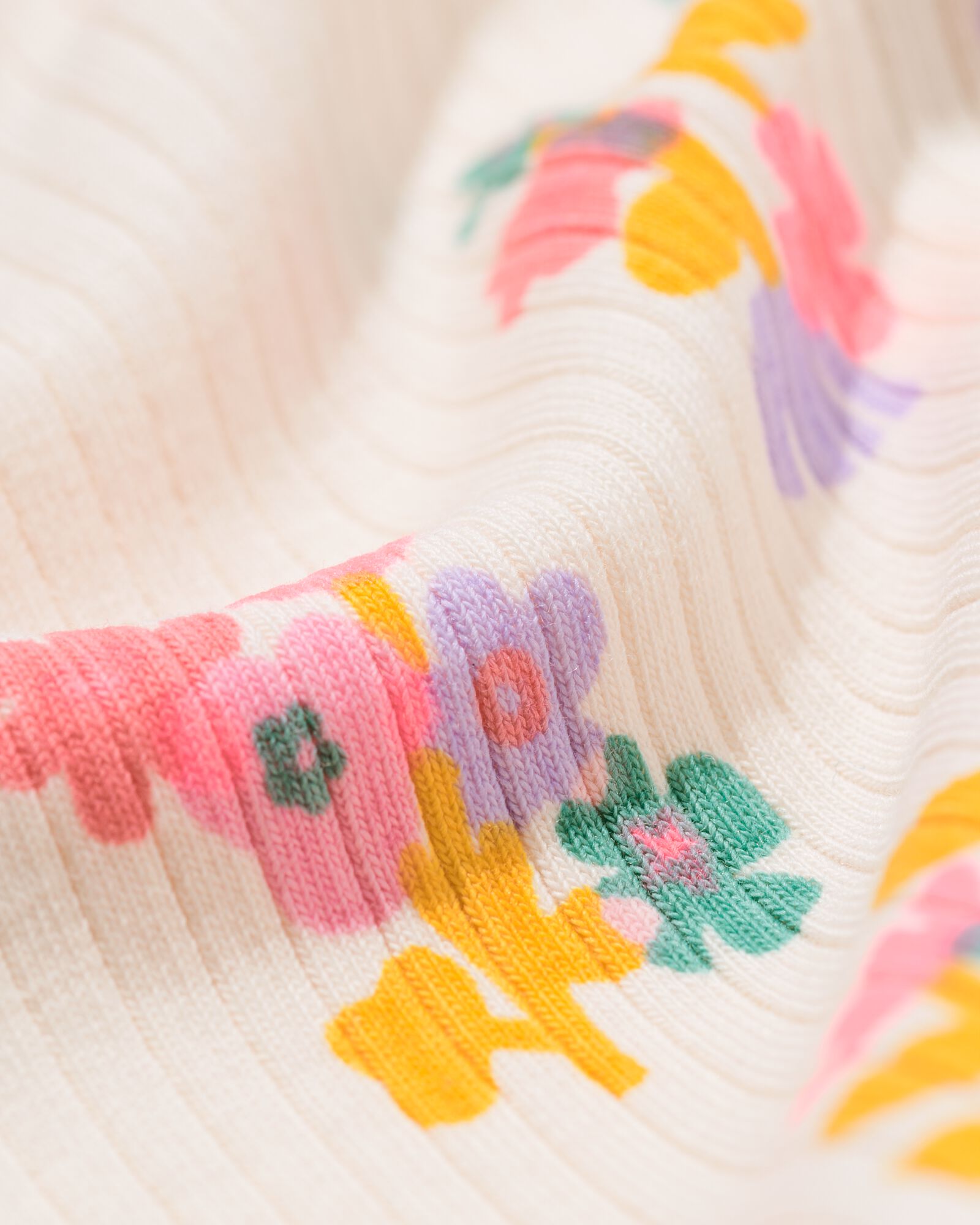 Kinder-T-Shirts gerippt mit Blumen &ndash; 2 St&uuml;ck rosa rosa - 30842217PINK - HEMA