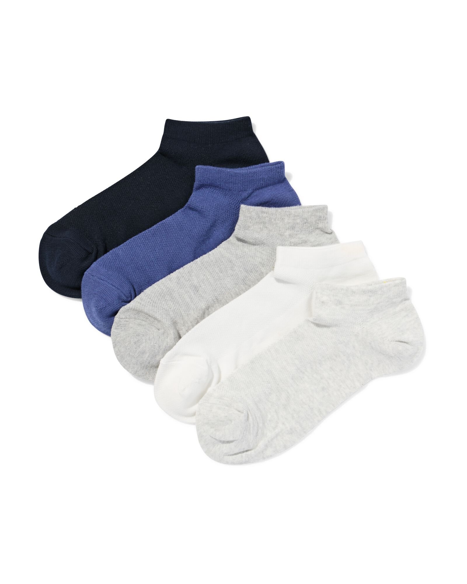 5 paires de chaussettes homme avec coton mesh bleu foncé bleu foncé - 1000030649 - HEMA