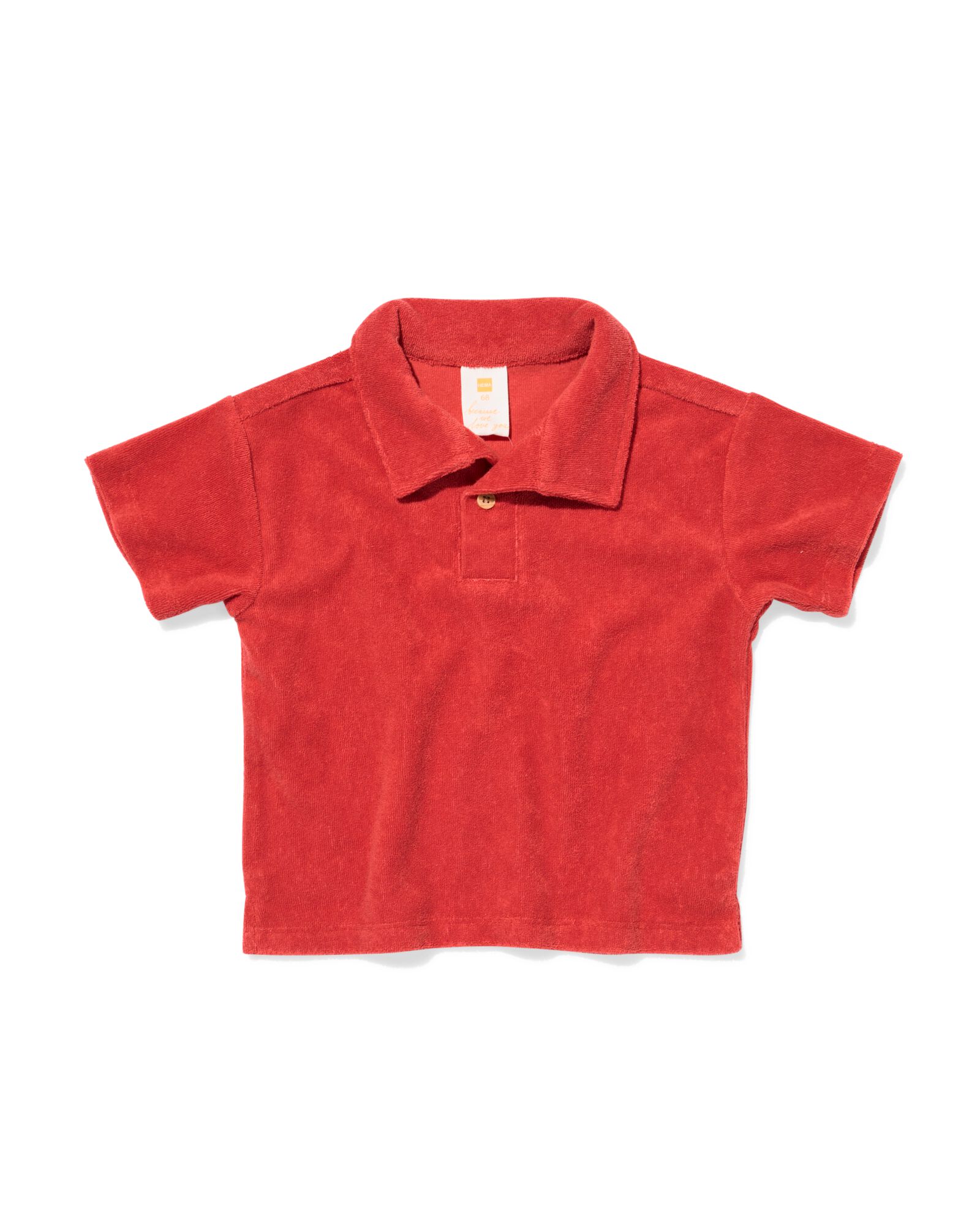 babypolo badstof rood rood - 33452320RED - HEMA