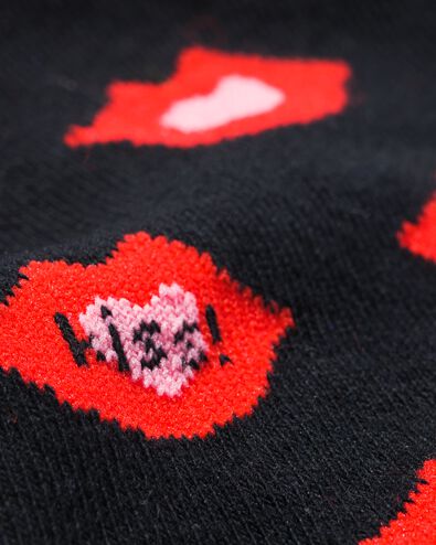 sokken met katoen lots of kisses zwart 43/46 - 4141118 - HEMA