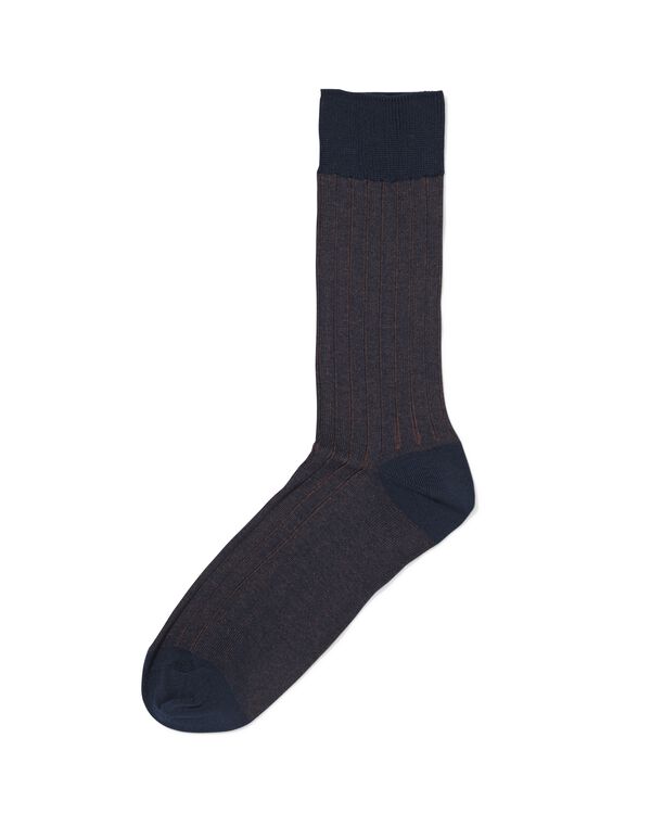 herensokken rib donkerblauw donkerblauw - 4151060DARKBLUE - HEMA