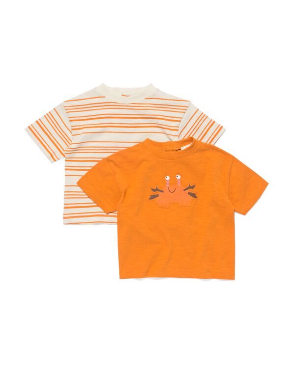 2er-Pack Baby-T-Shirts braun braun - 33102050BROWN - HEMA