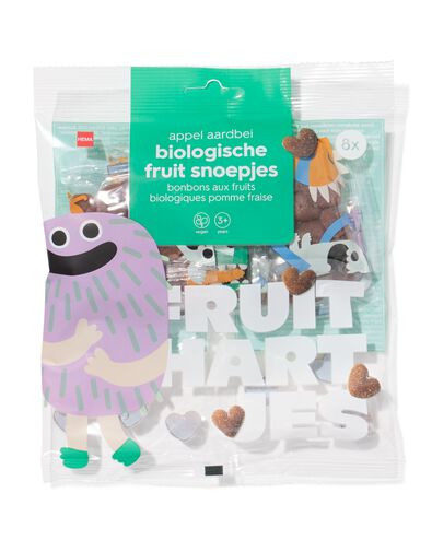 bio fruitsnoepjes appel-aardbei uitdeelzak - 8 stuks - 10250034 - HEMA