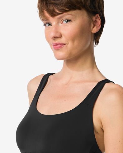 voorgevormde sportbh zonder beugel medium support zwart zwart - 21700325BLACK - HEMA