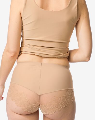 culotte correction moyenne taille haute en dentelle beige beige - 21500420BEIGE - HEMA
