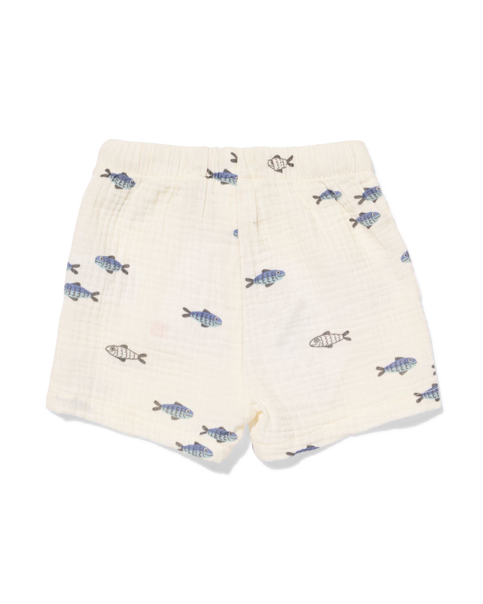 newborn short comfy fit mousseline dieren gebroken wit gebroken wit - 33455120OFFWHITE - HEMA