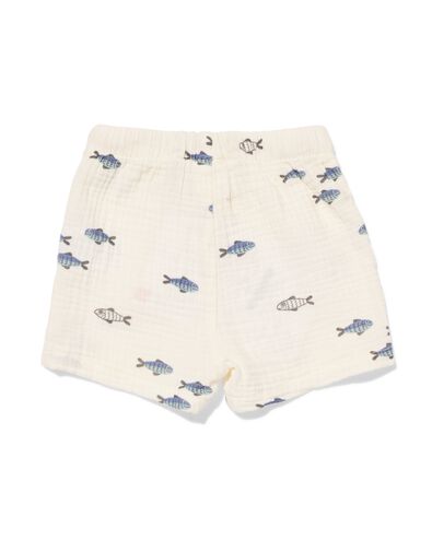 newborn short comfy fit mousseline dieren gebroken wit gebroken wit - 33455120OFFWHITE - HEMA