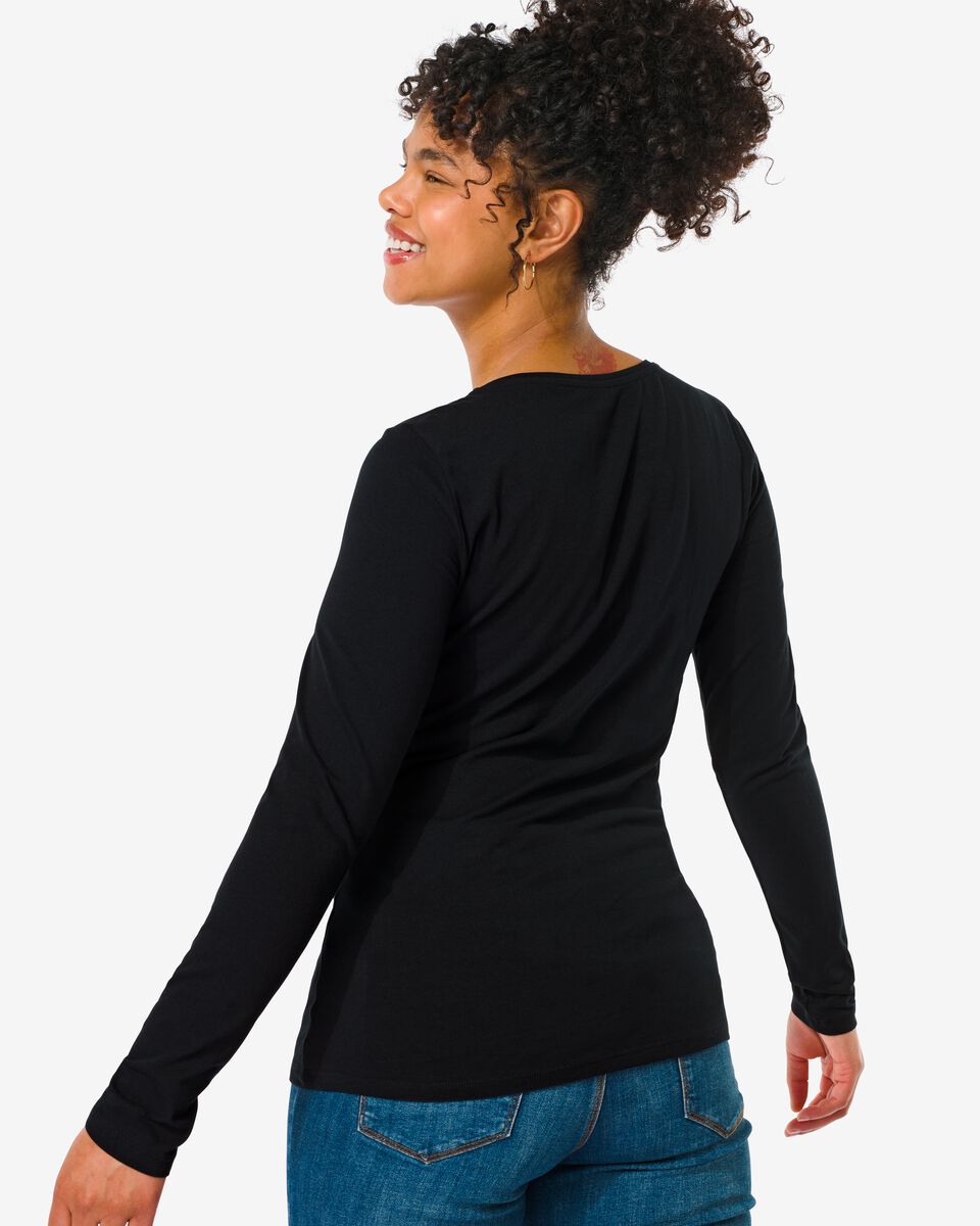 t-shirt femme classique noir M - 36396082 - HEMA