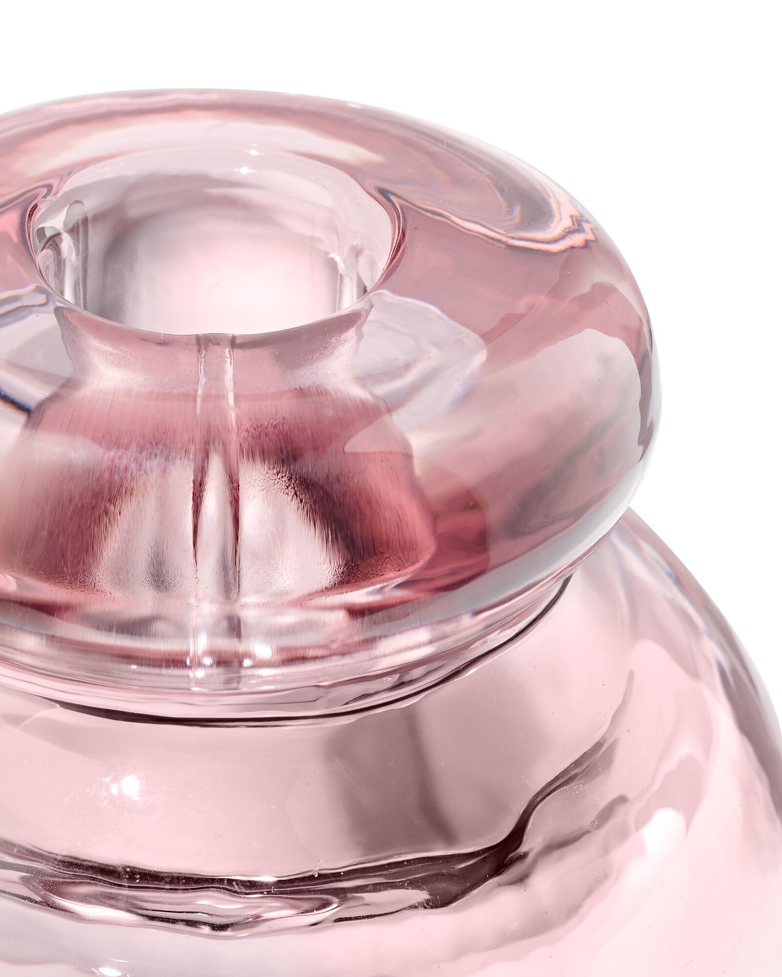Bougeoir 2-en-1 8,5x10 cm verre transparent rose - 13325025 - HEMA