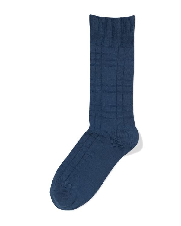 chaussettes carreaux homme bleu moyen bleu moyen - 4150635MIDBLUE - HEMA