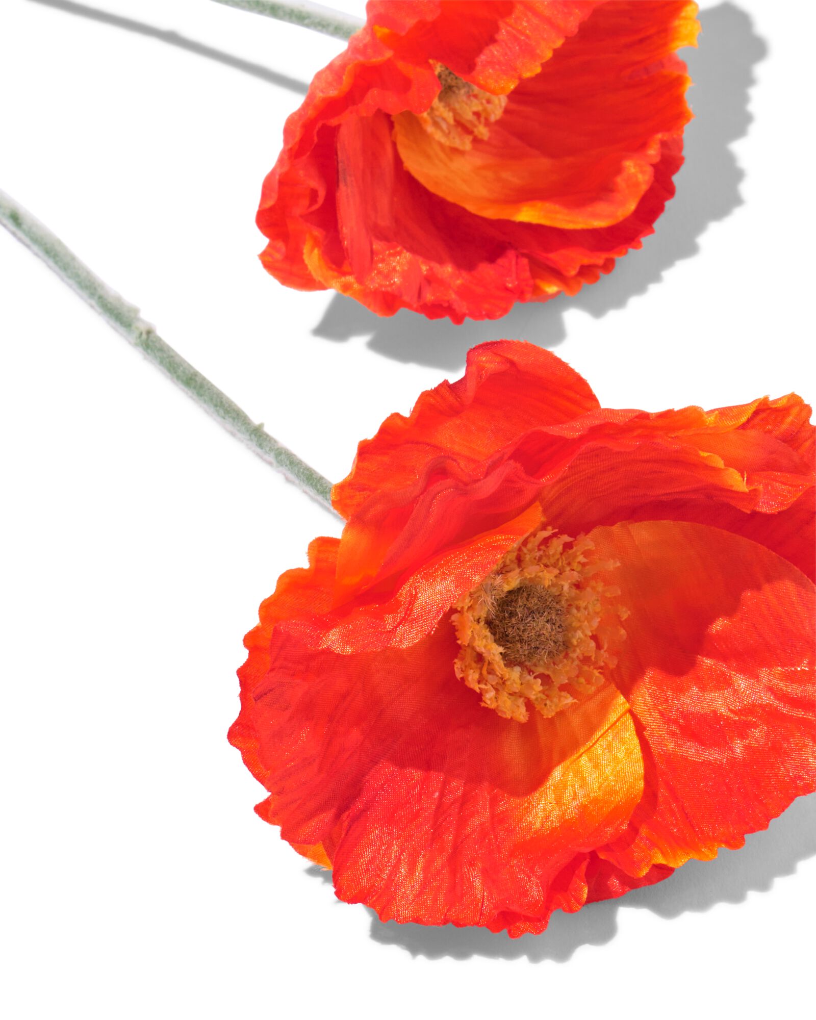 kunstbloem klaproos 55cm rood - 41300113 - HEMA