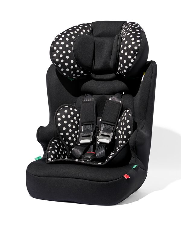 Auto-Kindersitz, mitwachsend, 76 – 150 cm, schwarz mit weißen Punkten - 41770038 - HEMA