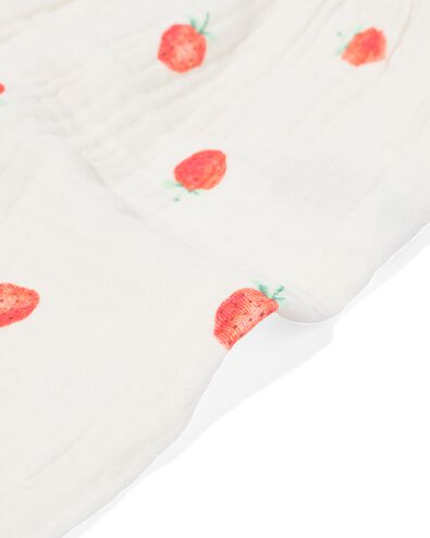 pantalon nouveau-né mousseline fraises blanc cassé 68 - 33495614 - HEMA