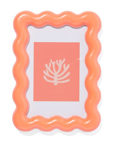 Bilderrahmen 10 &times; 15 cm, Holz, Wellen, Korallenrot - 13640006 - HEMA