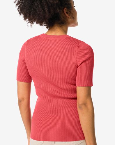 Damen-Pullover Louisa, gerippt rot XL - 36257654 - HEMA