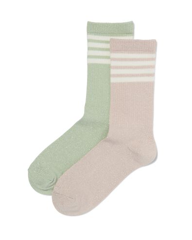 2er-Pack Damen-Socken, mit Baumwolle, Glitter mintgrün 39/42 - 4211017 - HEMA
