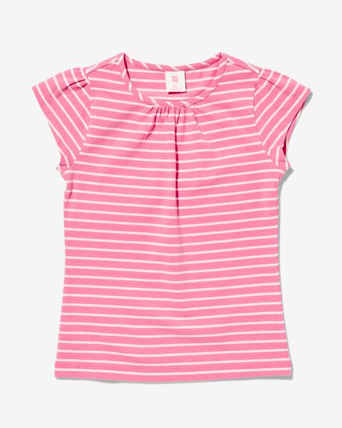 t-shirt enfant à rayures rose rose - 1000030417 - HEMA
