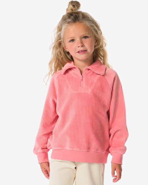 pull c&ocirc;tel&eacute; pour enfant en velours rose rose - 30834601PINK - HEMA