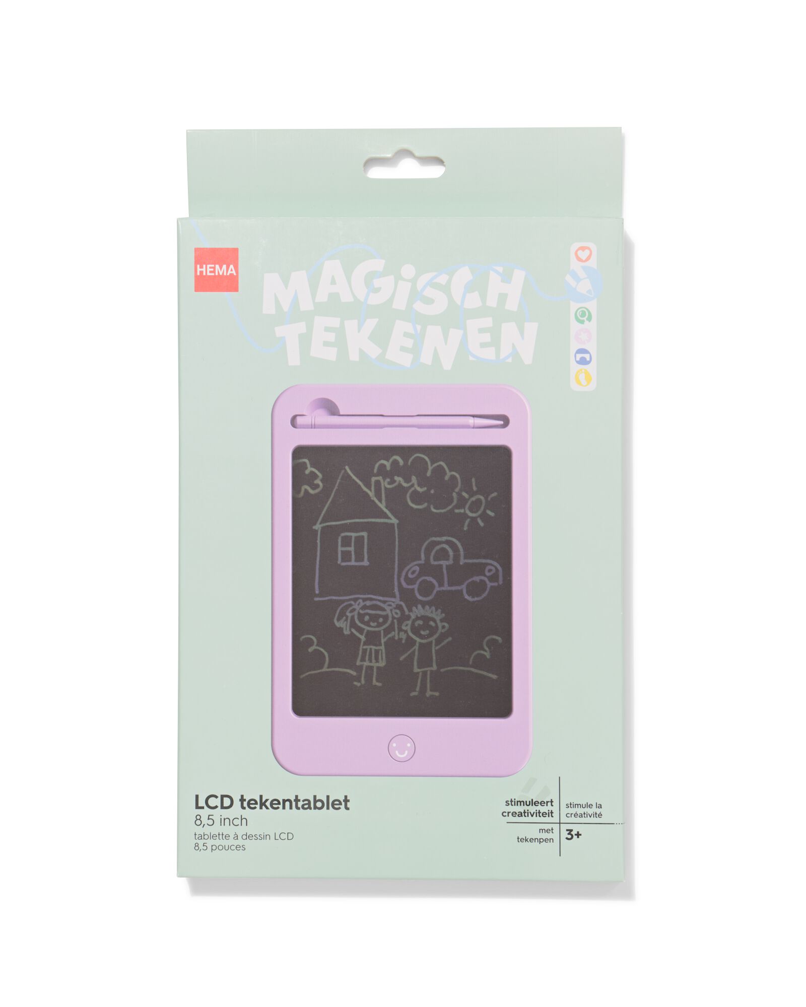 tablette &agrave; dessin LCD 15x27cm lilas - 15900003 - HEMA