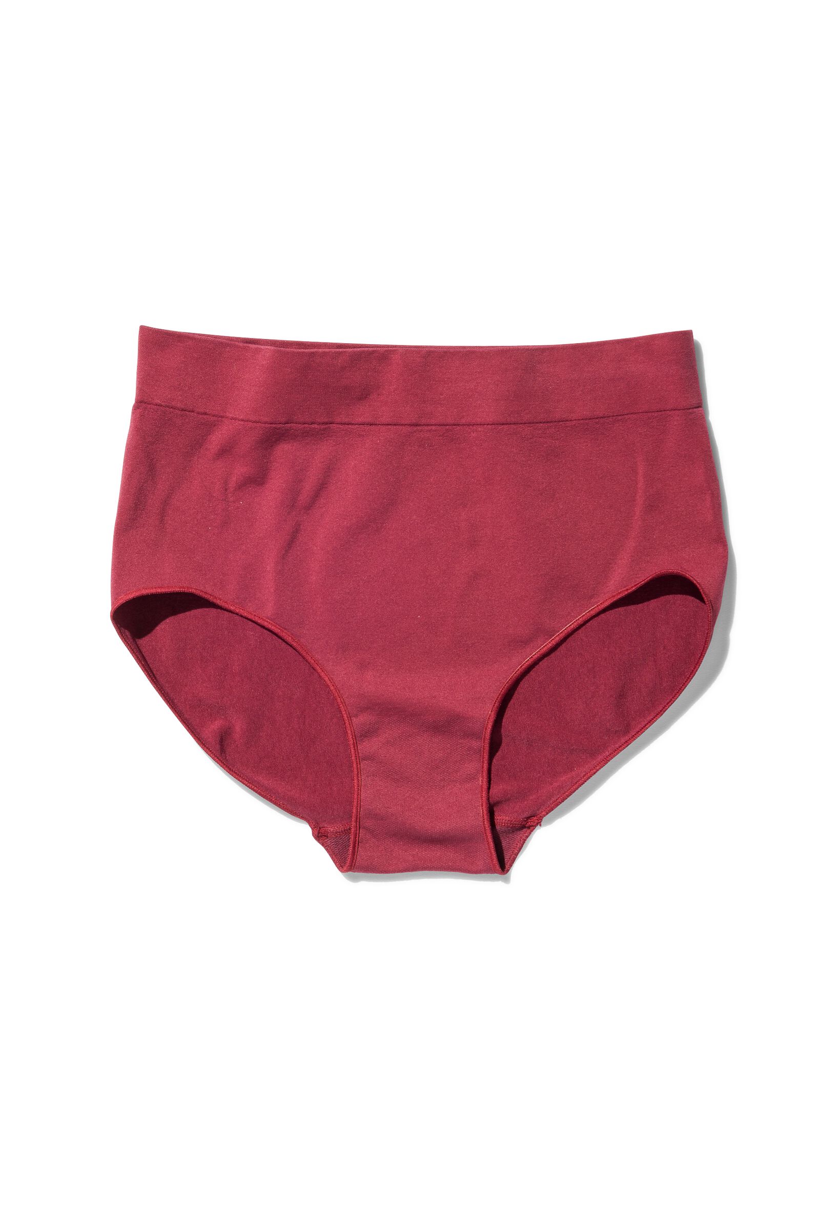 dames slip met hoge taille naadloos micro donkerrood - 1000029406 - HEMA