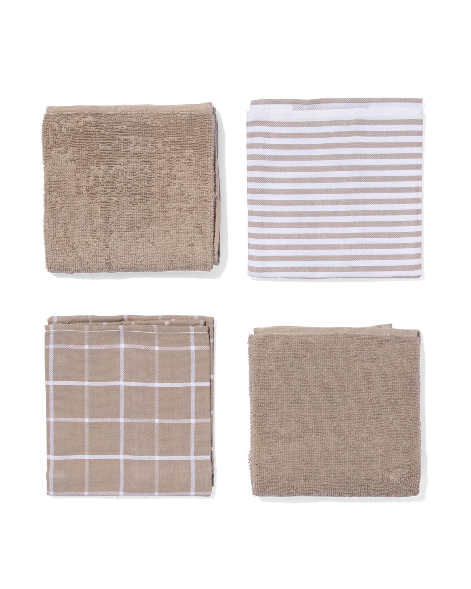 4er-Pack Geschirr- und K&uuml;chenhandt&uuml;cher, braun - 5440264 - HEMA