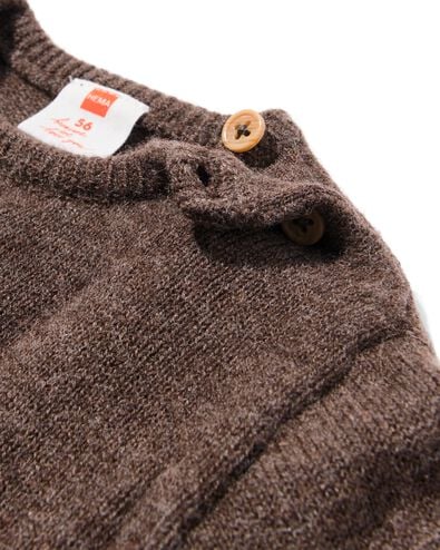 newborn trui merinowol donkerbruin donkerbruin - 33436820DARKBROWN - HEMA