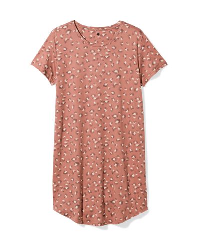 chemise de nuit femme micro animaux marron clair - 23498725LIGHTBROWN - HEMA