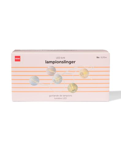 lichtsnoer 8.95m met 18 led-lampions kleur voor binnen en buiten - 41800157 - HEMA