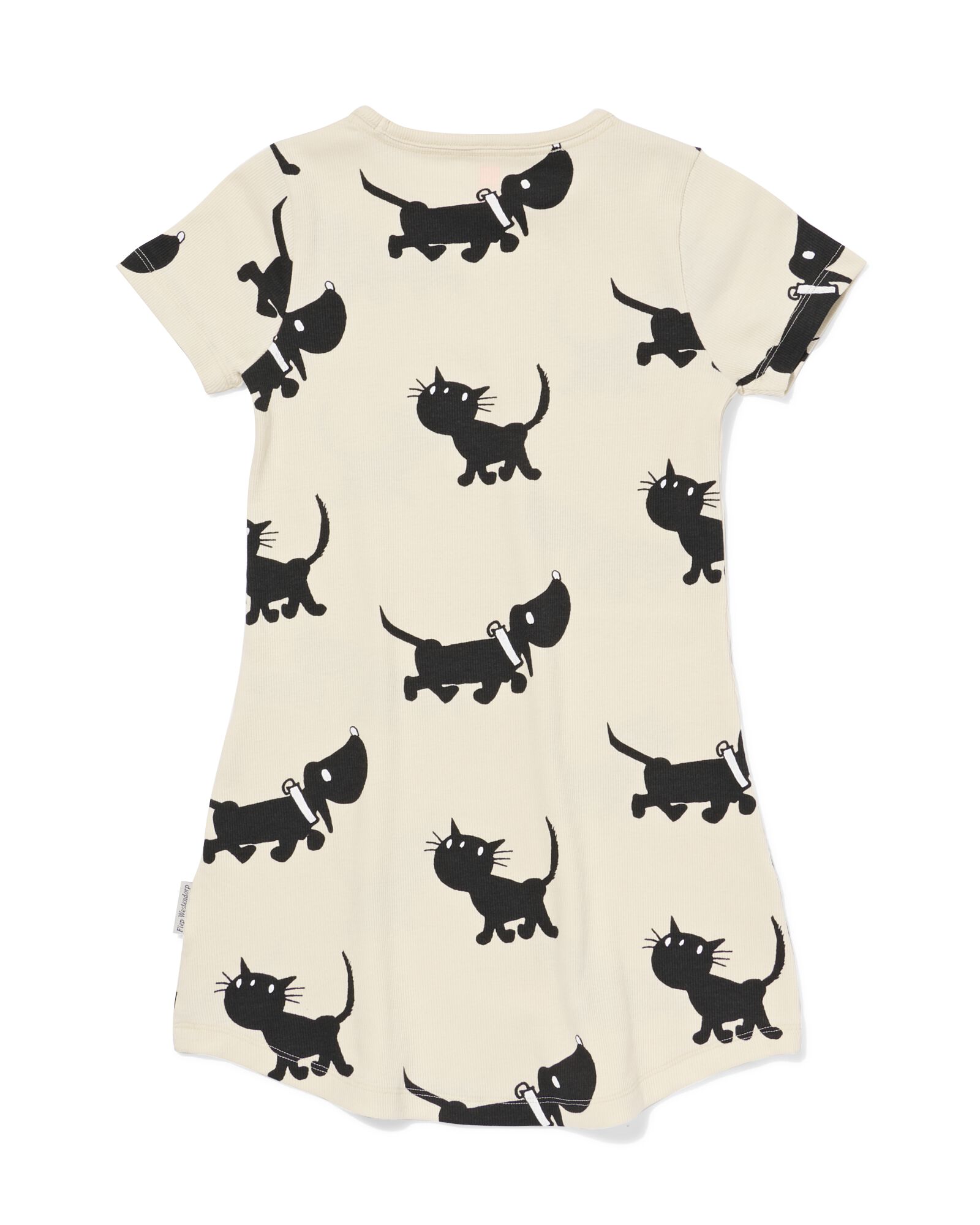 Takkie und Siepie Kindernachthemd gerippt wei&szlig; - 23040280WHITE - HEMA