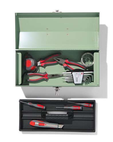 boîte à outils 18x41x19 métal vert - 81060023 - HEMA