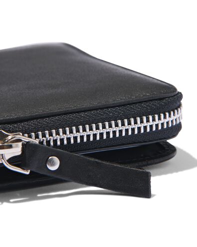 portemonnaie zippé cuir noir RFID 9.x11.5 - 18110036 - HEMA
