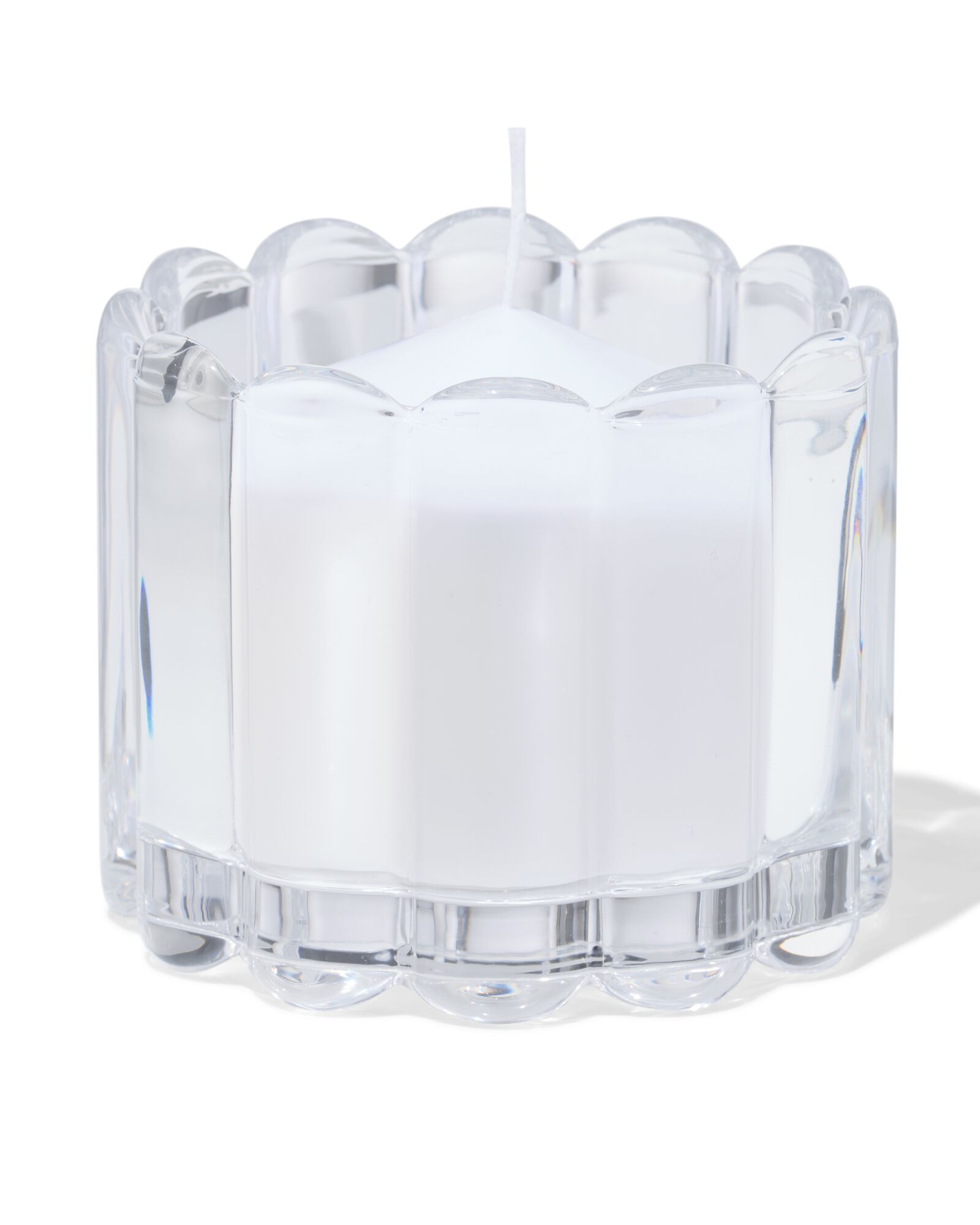 verre pour bougie parfum&eacute;e ⌀12x10cm nervur&eacute; transparent - 13507548 - HEMA