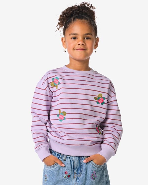 kinder sweater bloemen paars paars - 30816707PURPLE - HEMA