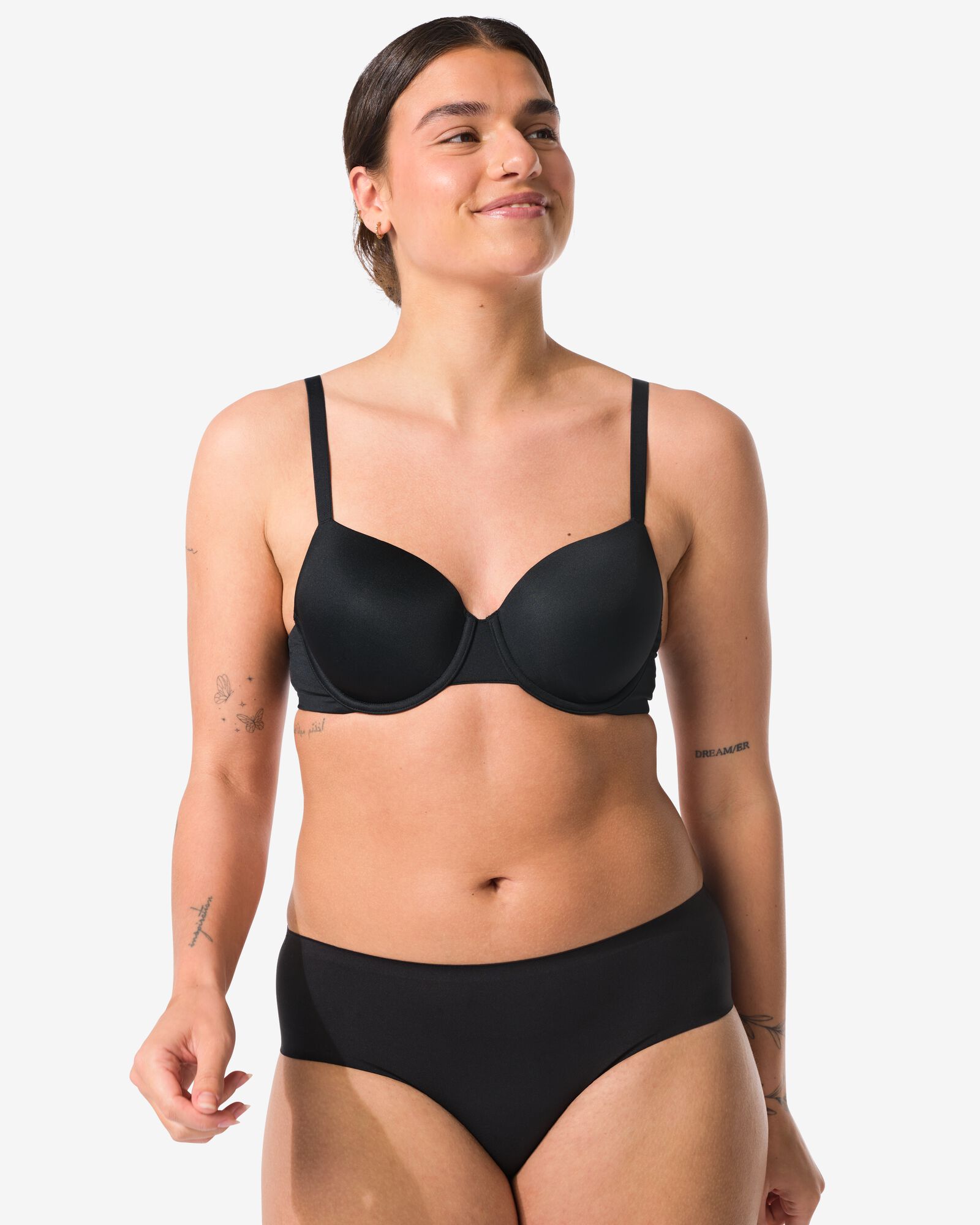 soutien-gorge pr&eacute;form&eacute; avec armatures recycl&eacute;/micro noir - 1000019365 - HEMA
