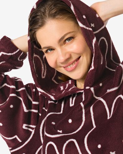chemise de nuit polaire femme Miffy bordeaux bordeaux - 23401285BURGUNDYRED - HEMA